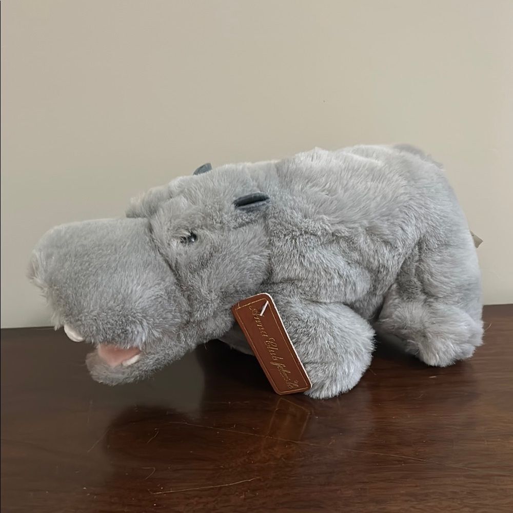 Anna Club Hippo Hand Puppet Gray Plush 1990